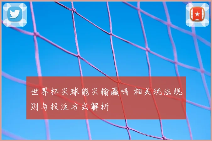 世界杯买球能买输赢吗 相关玩法规则与投注方式解析